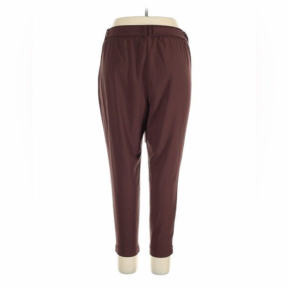 Torrid Pull-On Cuffed Crepe Trousers with Belt in Brown - Picture 2 of 4